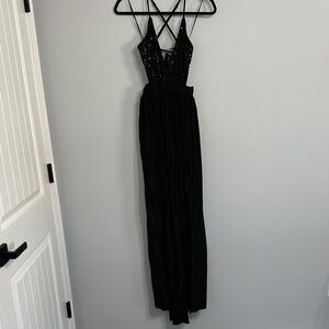 NWOT TALULAH Black Sequin Top, Strappy, Backless Dress
